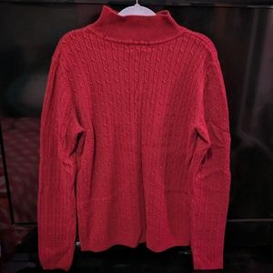 Red Ribbed Classic Comfy Holiday Turtleneck